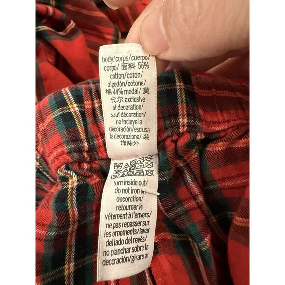 Victoria's Secret Flannel Pajama Pants Size Medium Red Plaid Holiday Pockets - Picture 6 of 7